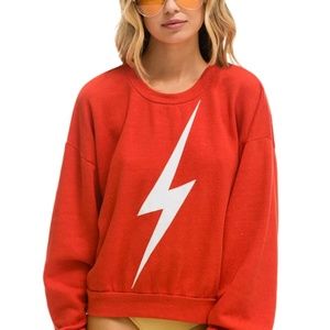 Aviator Nation Red Bolt Crewneck